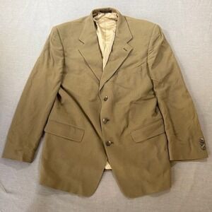 Vintage Givency Mens Tan Blazer Sport Coat Jacket Classic Fit Single Breasted 44